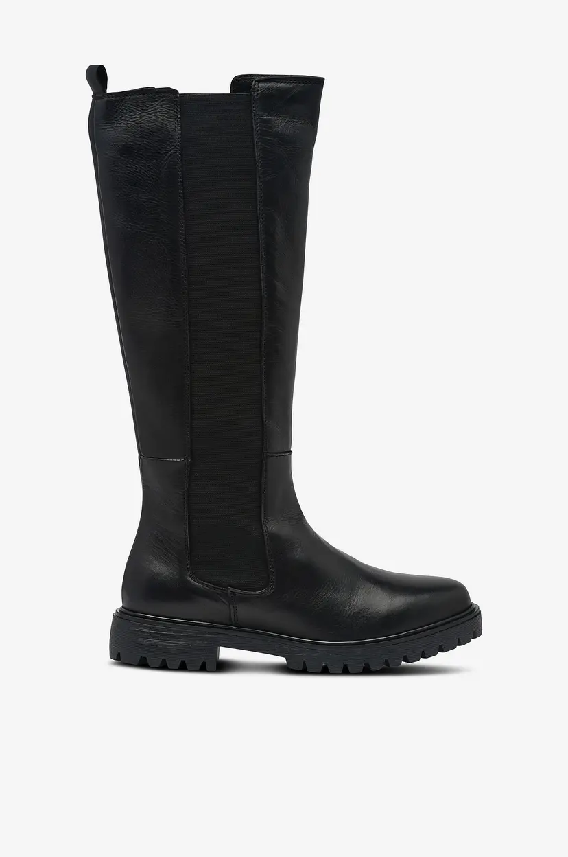 Bianco Støvel biAgina Knee High Chelsea Boot Smooth Leather - Svart