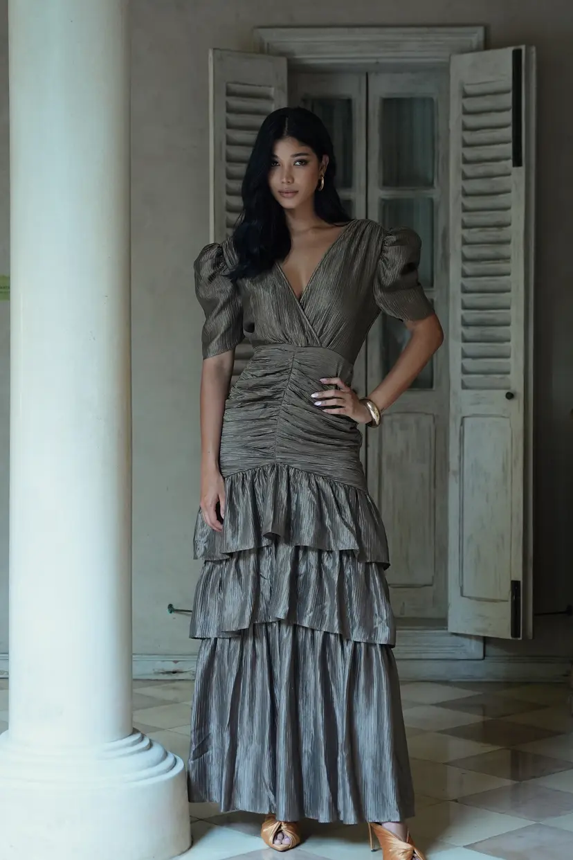 Love Lolina Jenna Maxi Dress Gold - XXS