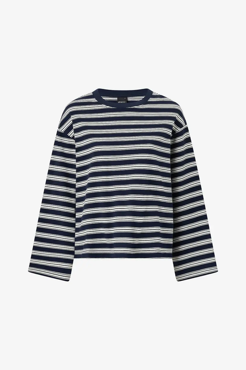 Gina Tricot Topp Stripe Long Sleeve Tee - Hvit