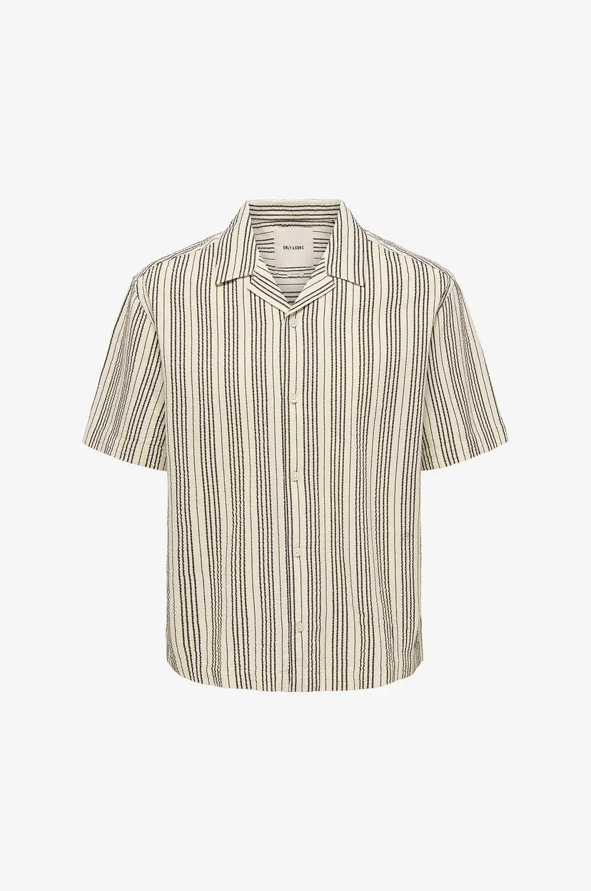 Only & Sons Skjorte onsCruz Rlx Seersucker Resort SS SH - Hvit