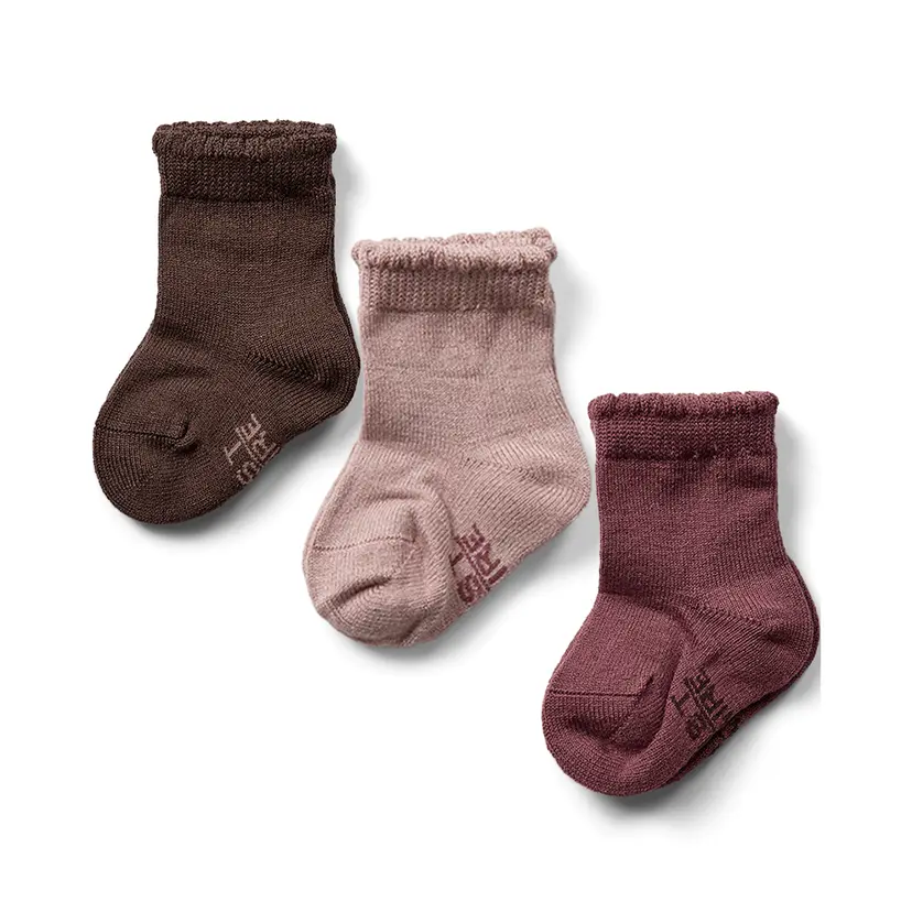 Hust and Claire Hust & Claire - Sokker 3-pk Ull/Bambus Foty Old Rose