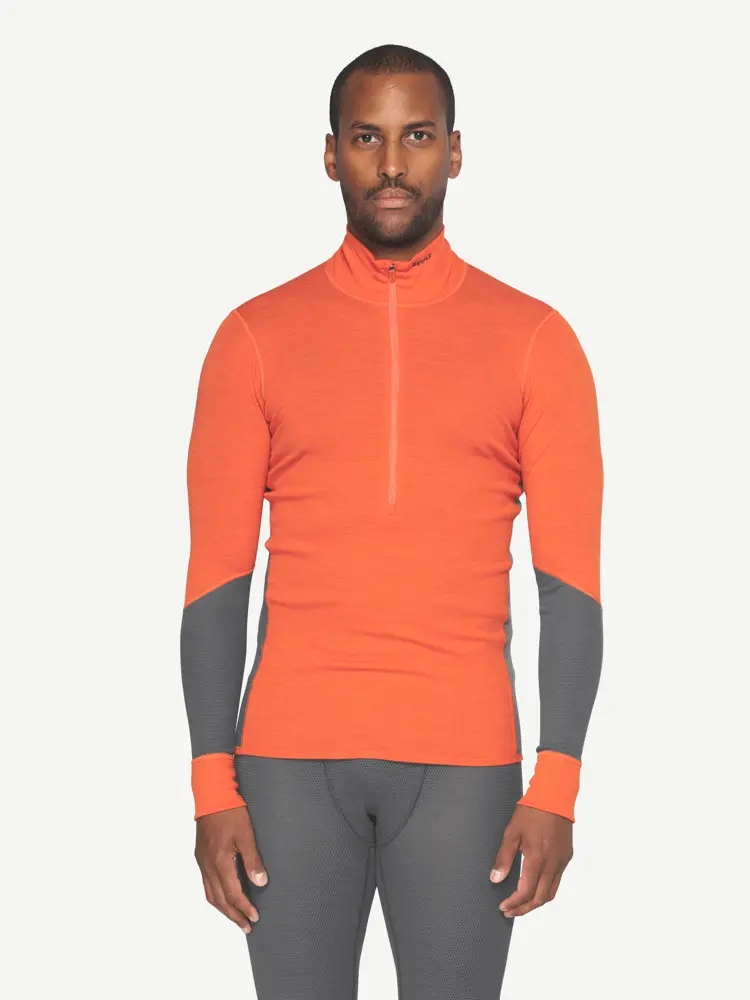 Devold Devold - Wool Mesh 190 Zip Neck Herre - Large - Oransje