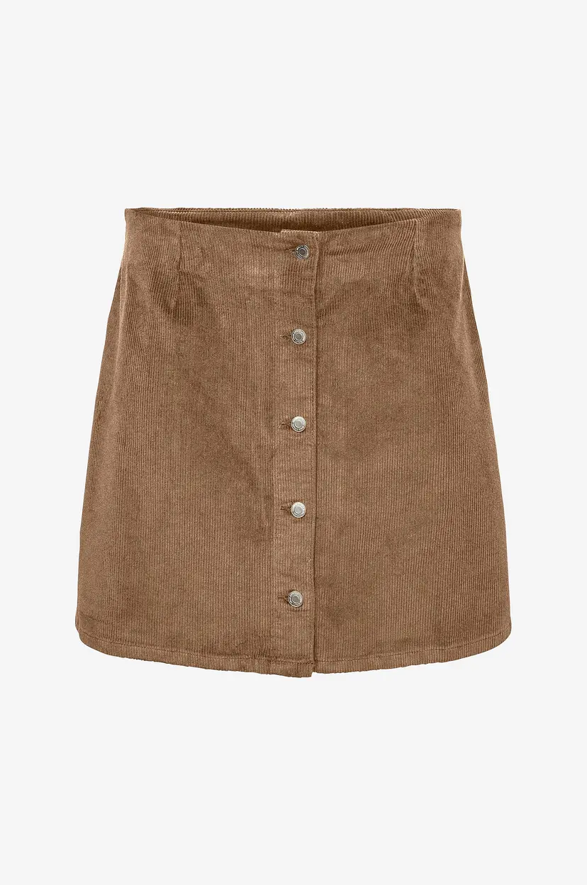 Vero Moda Curve Kordfløyelsskjørt vmcEtta HR Short Cord Skater - Brun