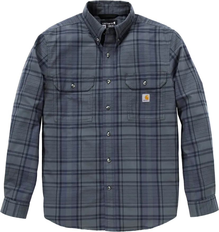 Carhartt Carhartt Men's Fort Loose Ls Plaid Shirt Navy/Deep Smoke Blue