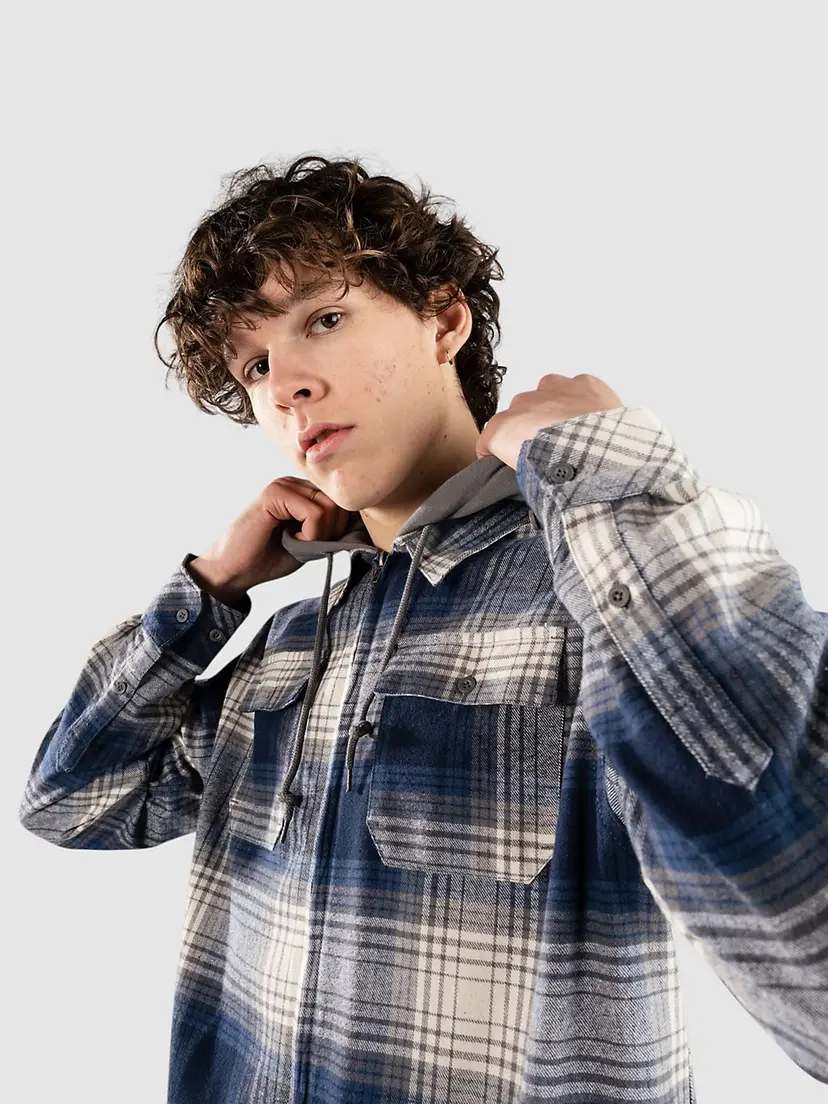 Empyre Empyre Browser Hooded Flannel Skjorte blå