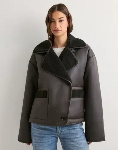 Pieces Pieces - Brun - Pcjuno Coated Teddy Jacket