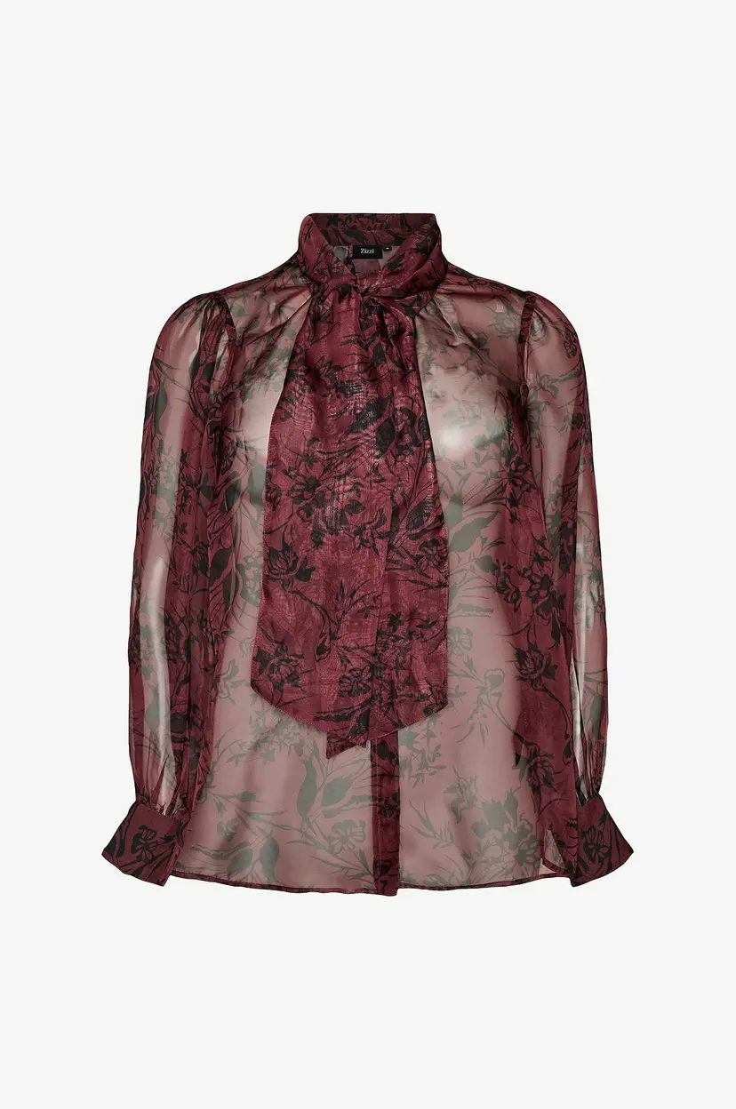 Zizzi Bluse Morsa, L/S, Blouse - Flerfarget