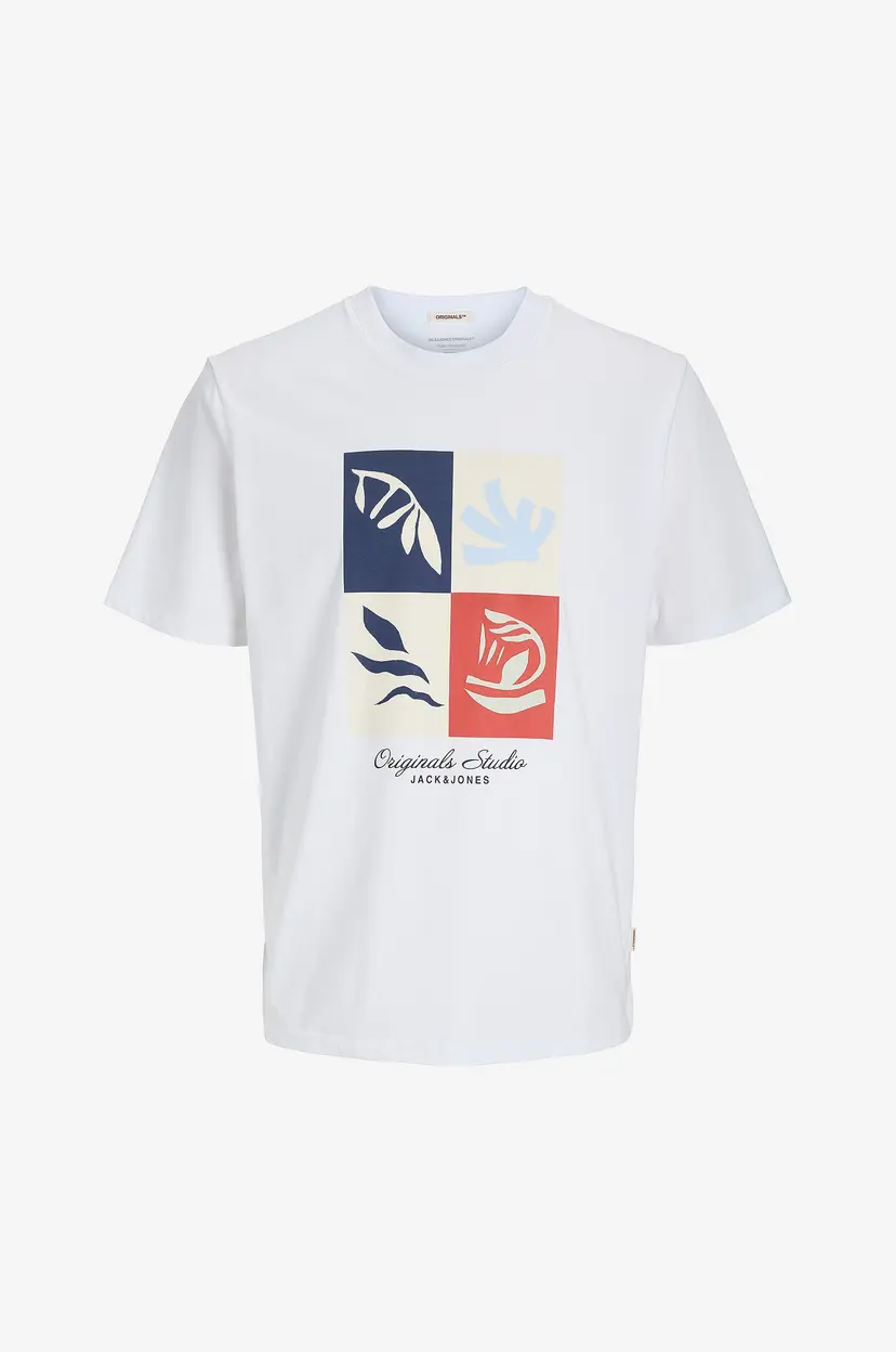 Jack & Jones Junior T-skjorte jorCanggu Front Branding Tee SS CN - Hvit