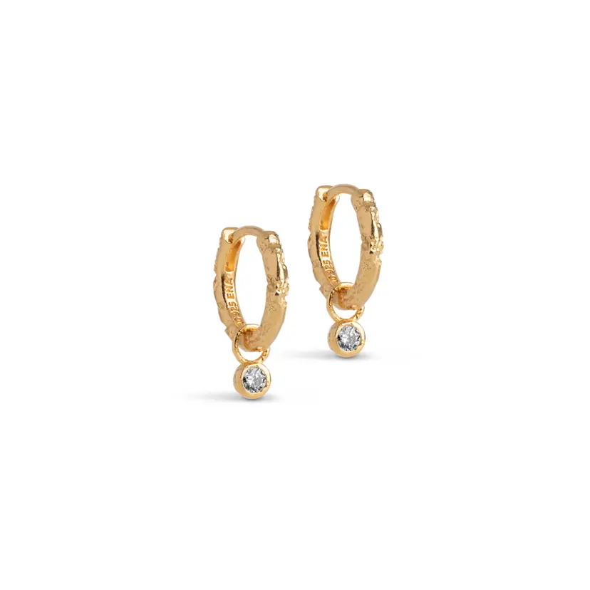Enamel Enamel - Belle Zirkonia Hoops i forgyldt sølv - E431GM-CZ