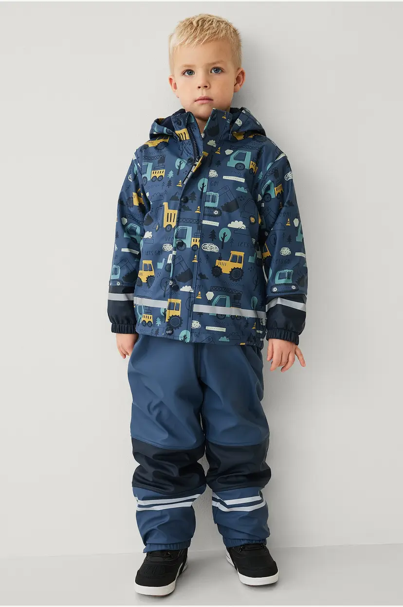 Ellos Collection Regnsett med fleece-fôr - Blå