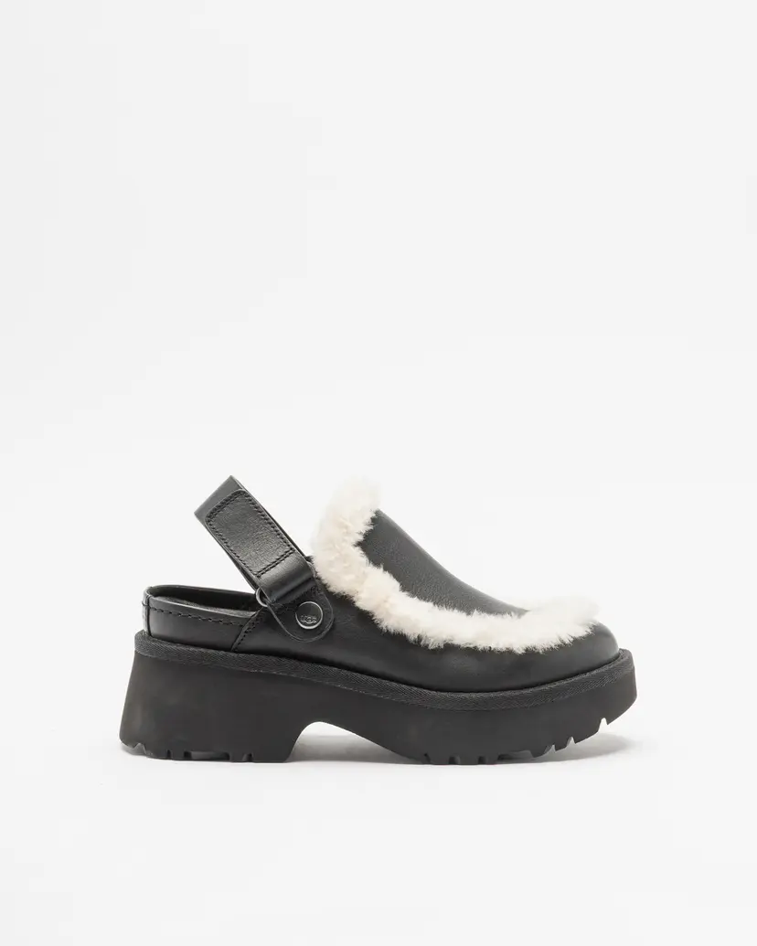 UGG Ugg Esmee Leather Clog Black Platform clogs