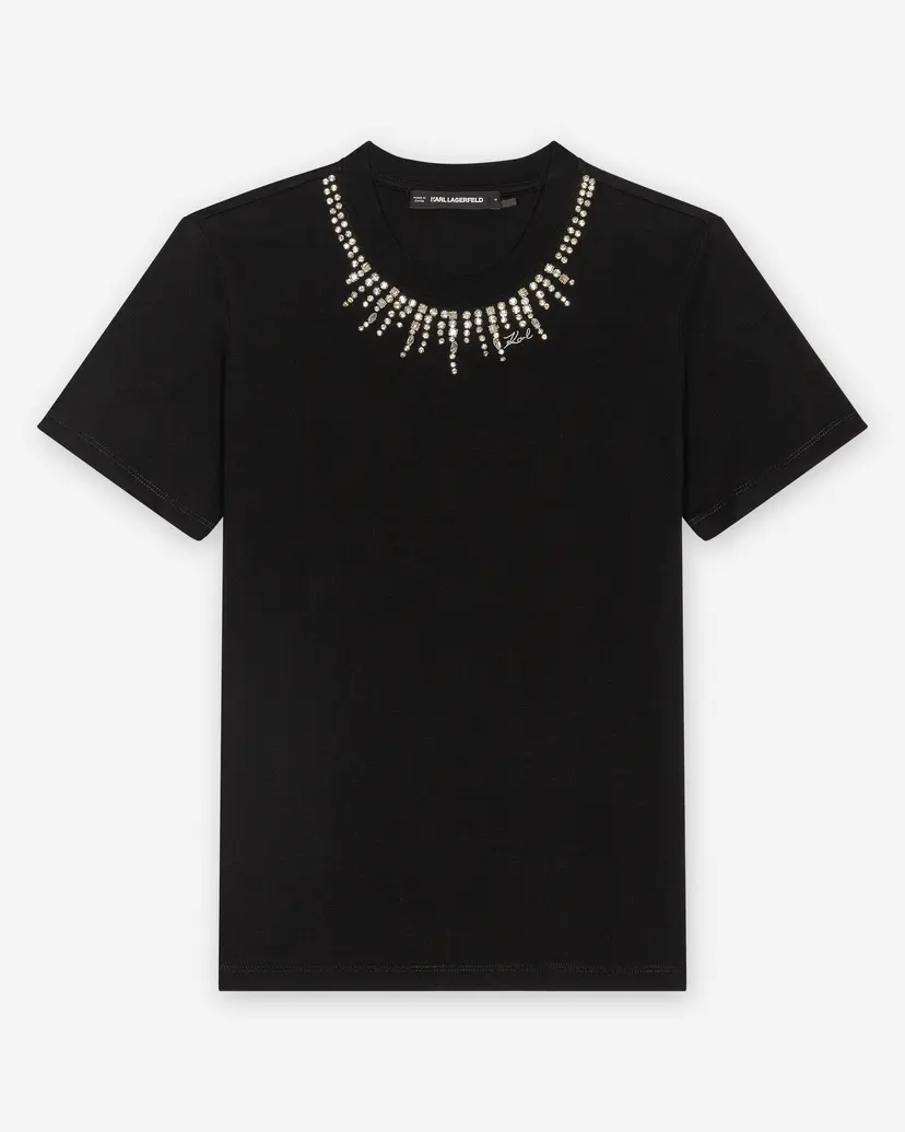 Karl Lagerfeld Karl Lagerfeld Embellishment Black T-shirt