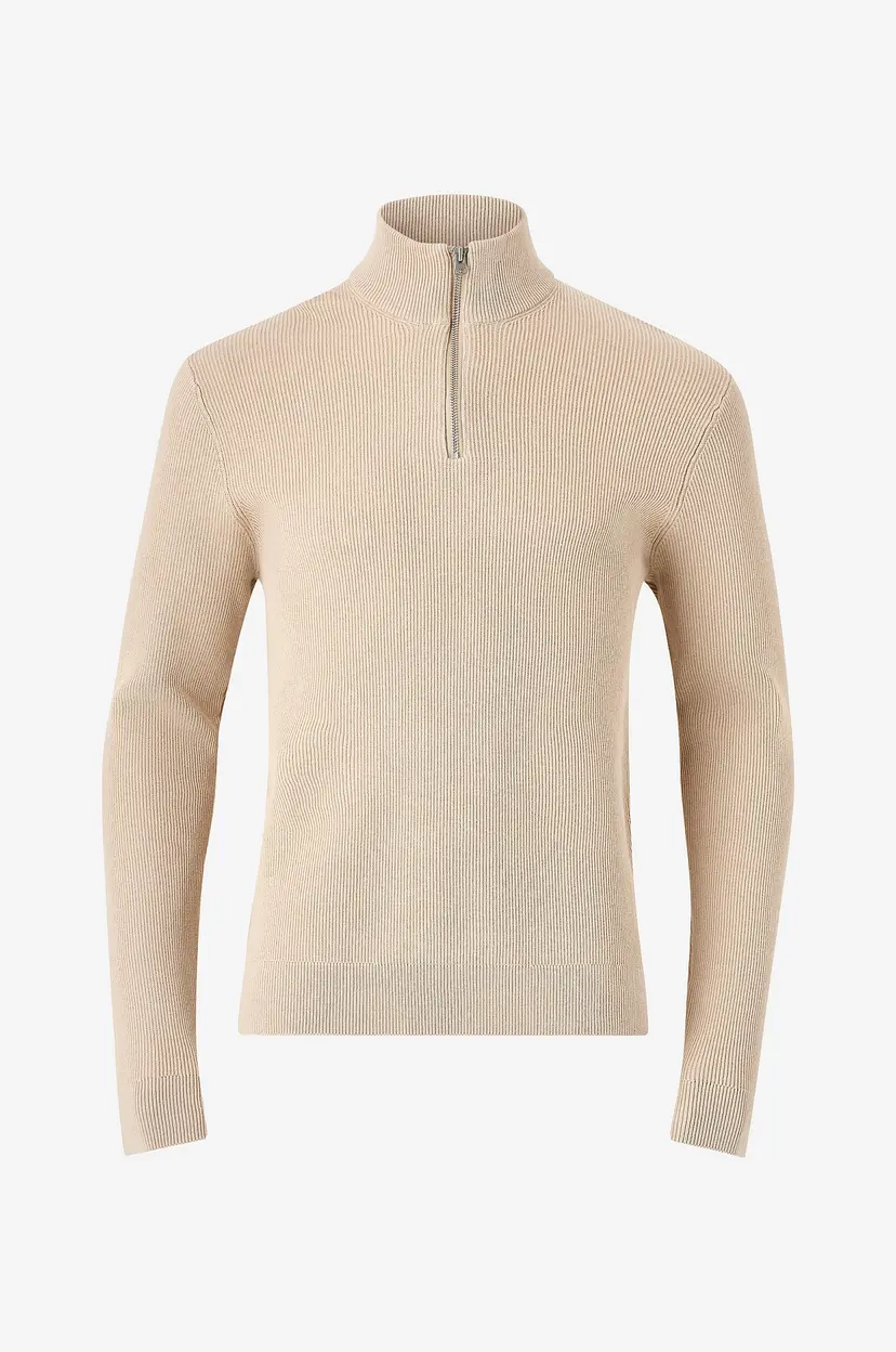 Only & Sons Genser onsPhil Reg 12 Cotton Half Zip Knit - Natur