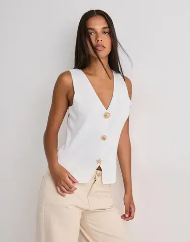 Vero Moda Vero Moda - Hvit - Vmkylie Sl Vest Knit Top Exp