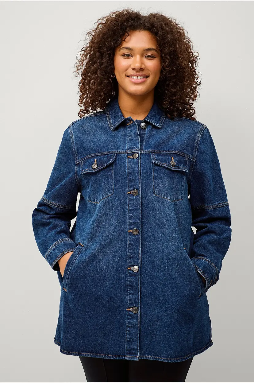 Ellos Plus collection Skjortejakke i denim - Blå