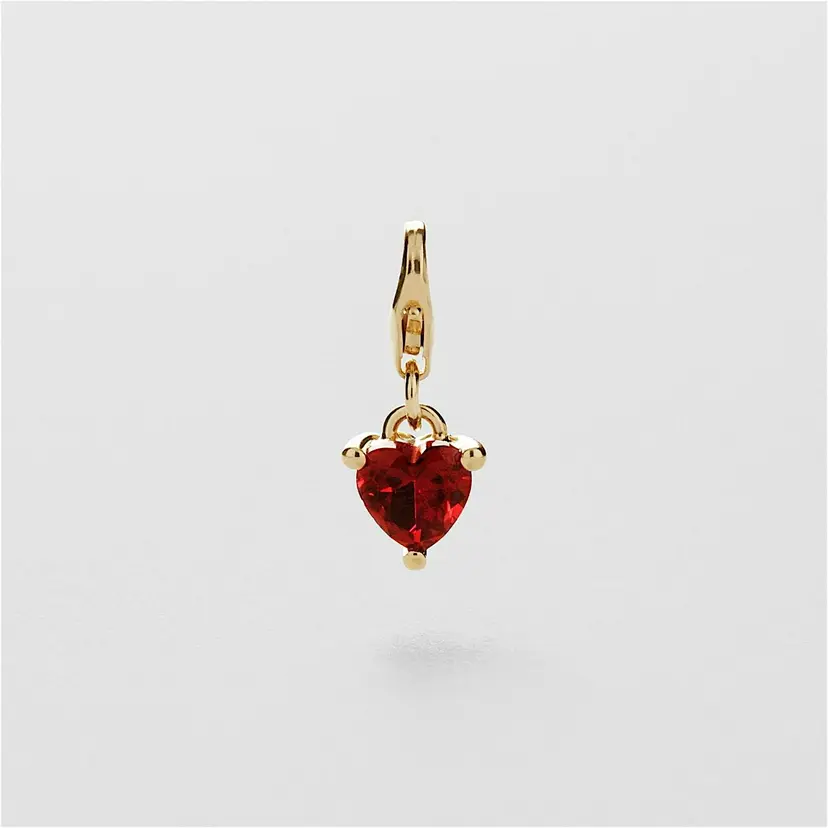 Safira Red Heart Charm