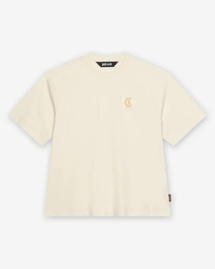Just Cavalli Just Cavalli JC Patch Rubber Beige T-shirt