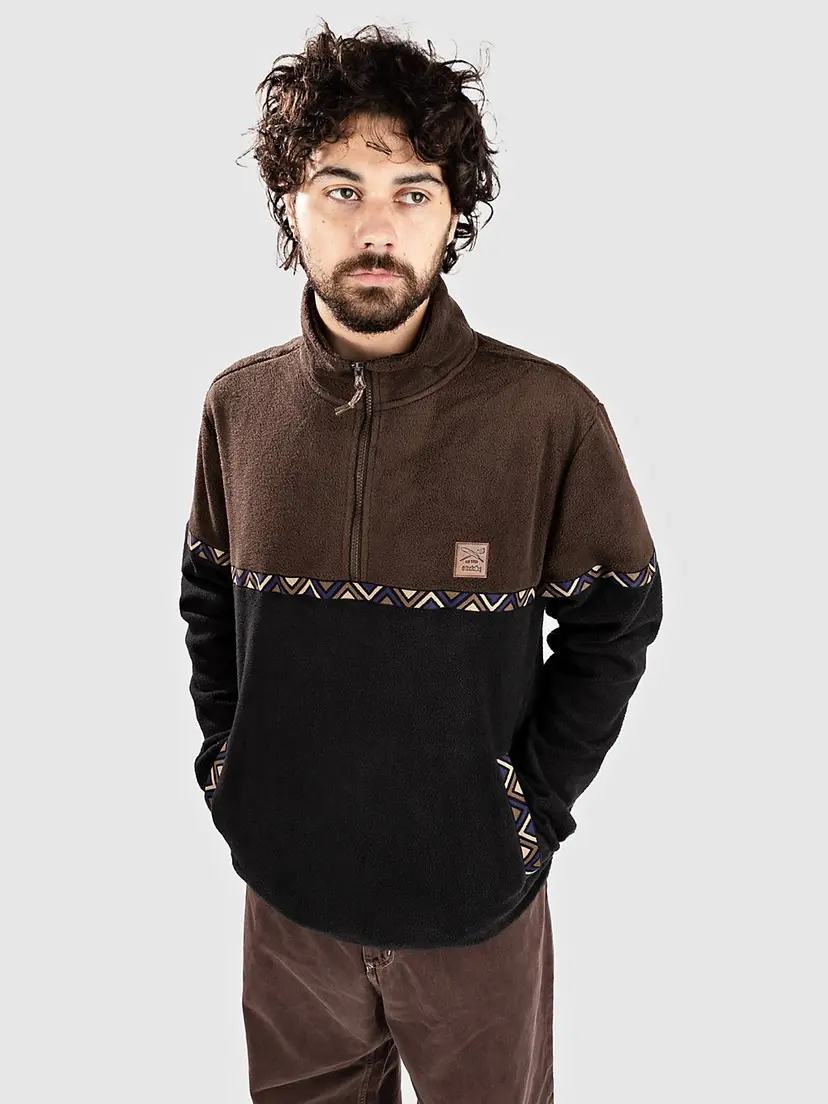Iriedaily Iriedaily Monte Noe Troyer Half-Zip Fleecegenser brun