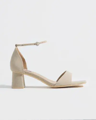 Nelly Nelly - Beige - Classic Low Block Heel