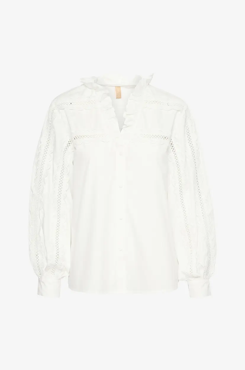 Culture Bluse cuLio Iris Lace Shirt - Hvit