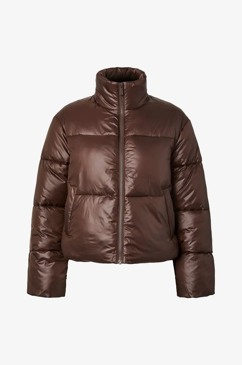 Pieces Pufferjakke Pcamilia Short Puffer - Brun