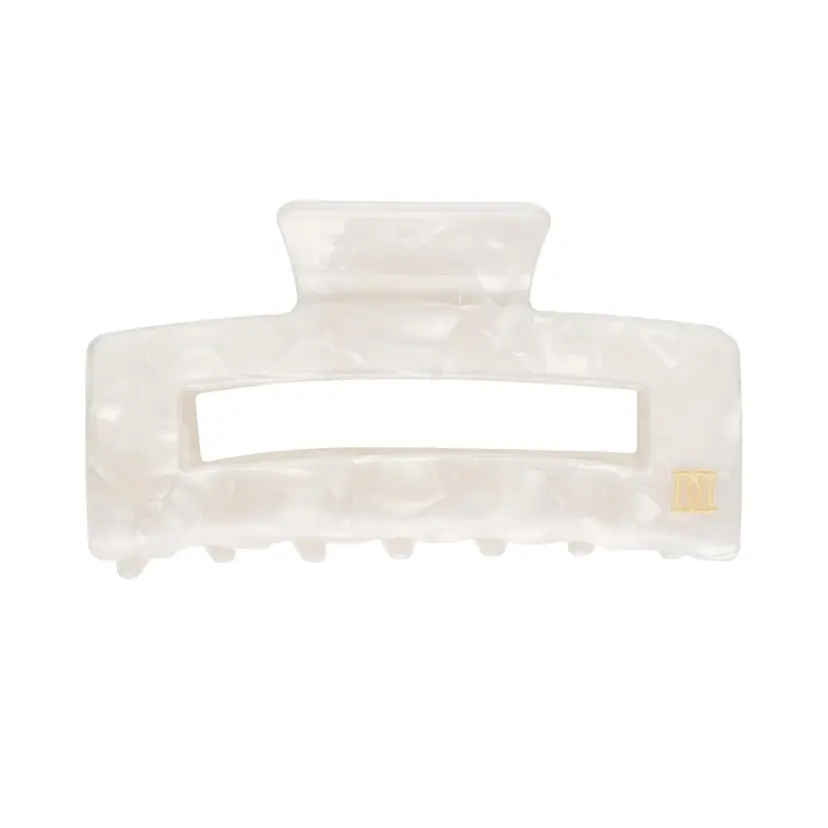 Dark Square Hair Claw Small Off White