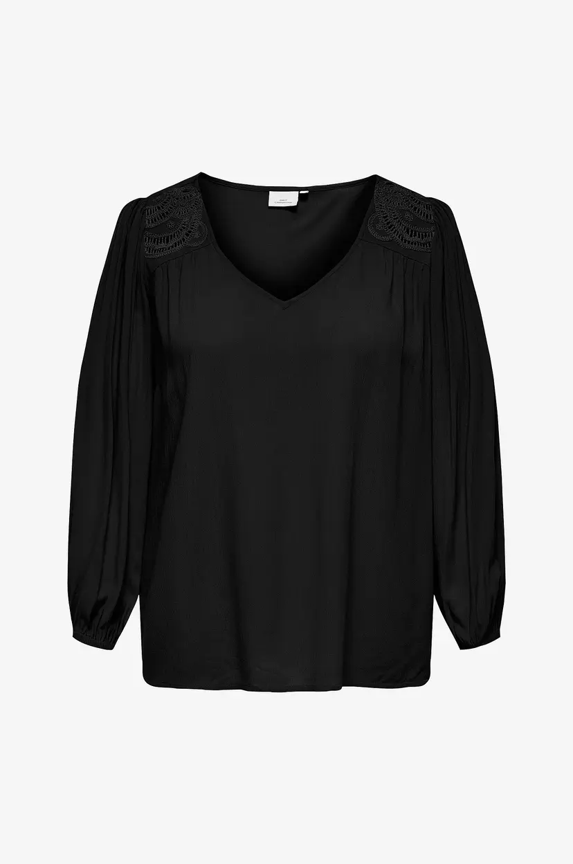 Only Carmakoma Bluse carSelasi LS V-neck - Svart