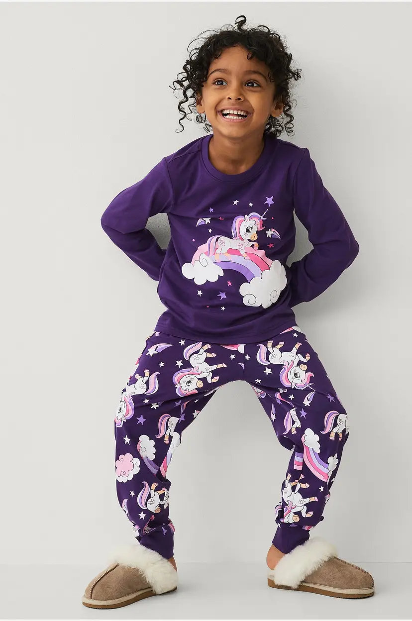 Ellos Collection Pysjsett i bomullsjersey - Lilla