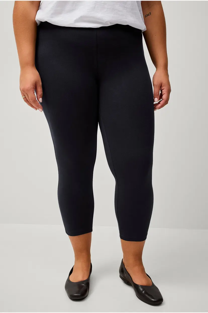 Ellos Plus collection Leggings med høy midje og 3/4 lengde - Svart