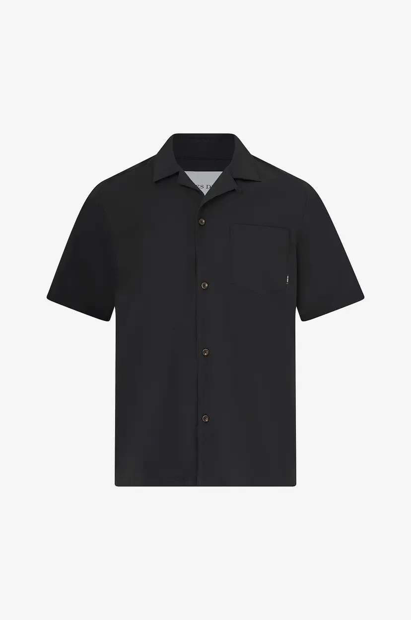 Les Deux Skjorte Lukas Crisp SS Shirt - Svart