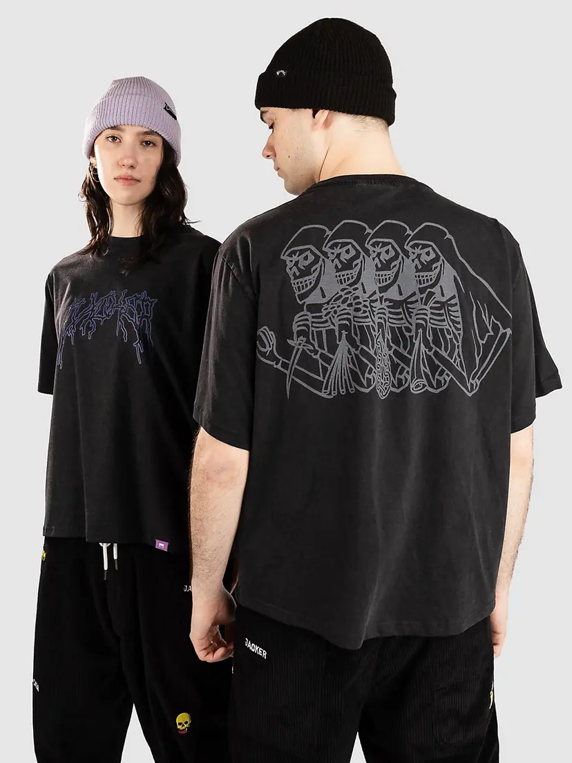 Jacker Jacker Skeleton Garment Dyed T-skjorte svart