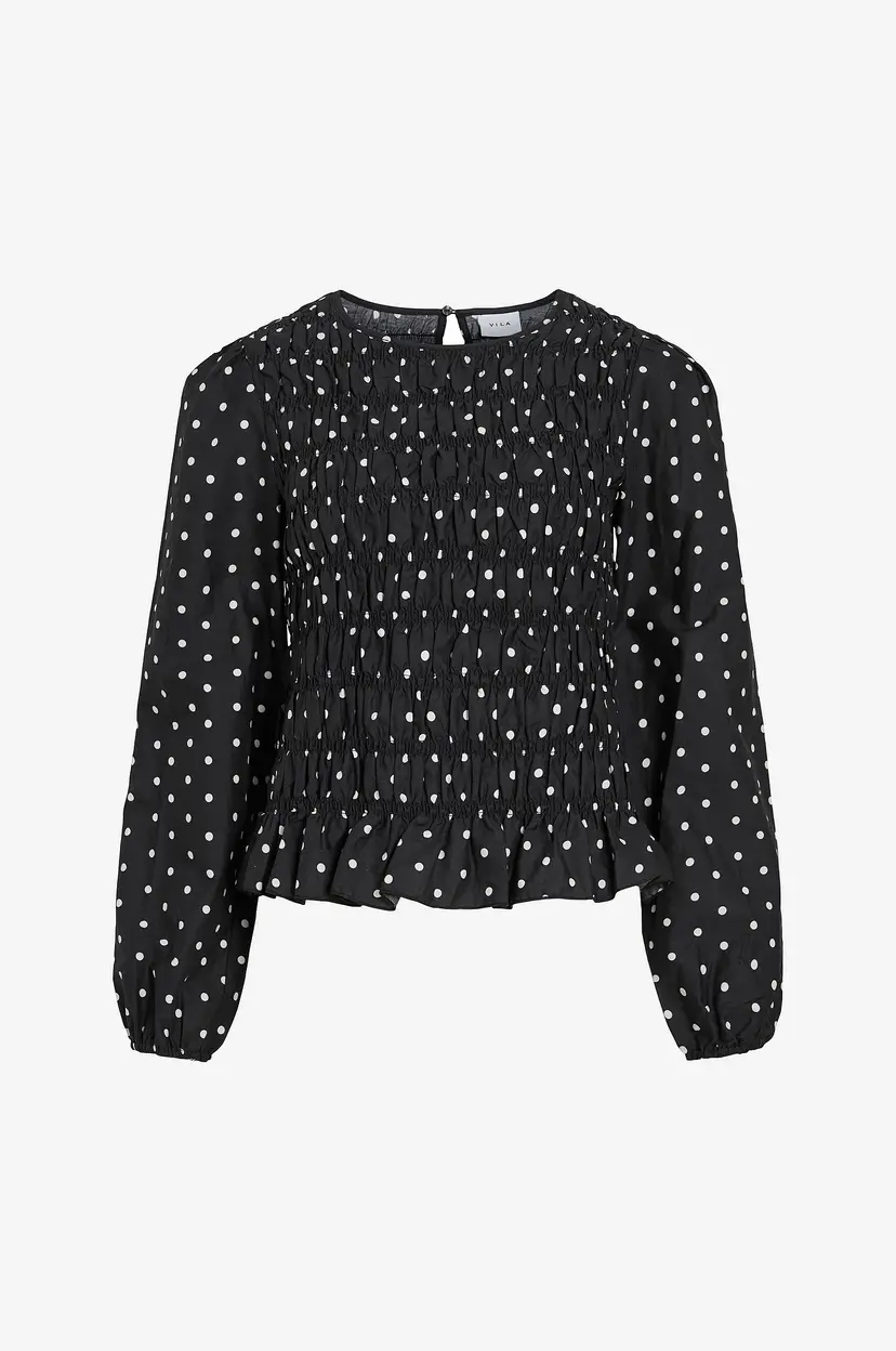 Vila Bluse viFeneka L/S Smock - Svart