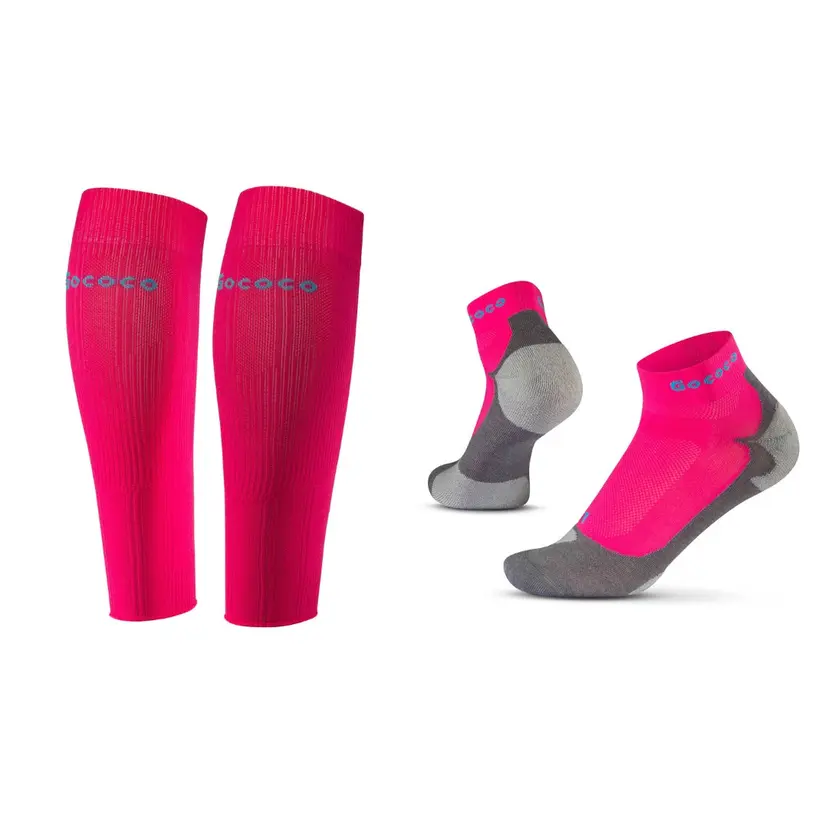 Gococo Compression Calf Sleeves och Light Sport Kit Cerise - S (Vadomkrets 27-32 cm) / 42-22
