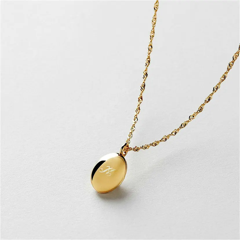 Safira Locket Halskjede Gravering