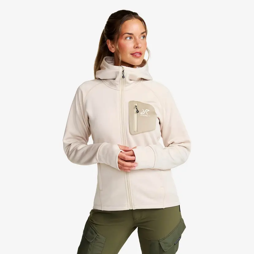 RevolutionRace Evolution Stretch Fleece Hoodie Dame Oatmeal