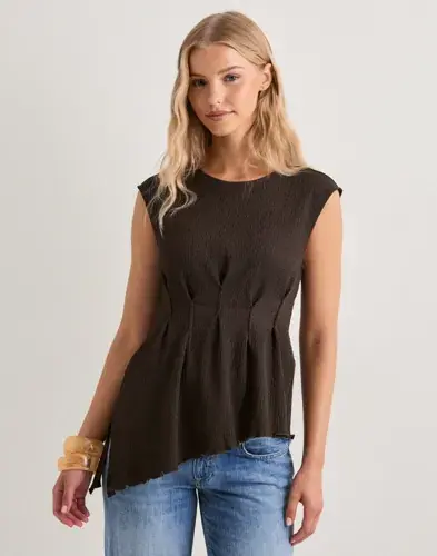 Pieces Pieces - Brun - Pcmalie Sl Asymetric Top Jrs D2D