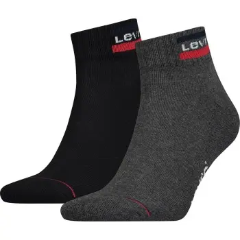 Levi's Levis Strømper 2P Sport Mid Cut Sock Svart/Grå Str 35/38