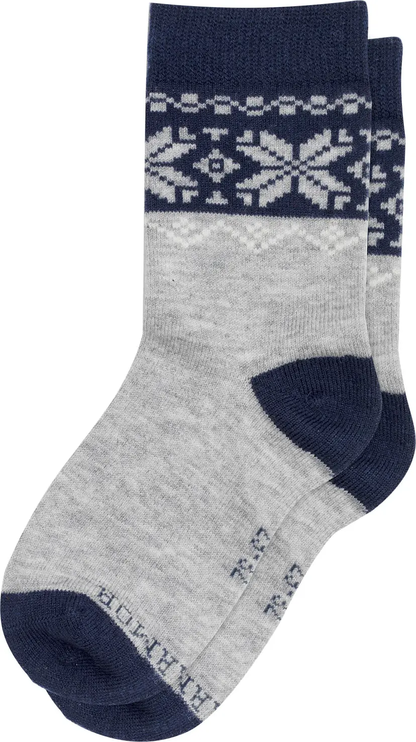 Gridarmor Gridarmor Juniors' Heritage Merino Socks 2p Light Grey/Dk Navy/White