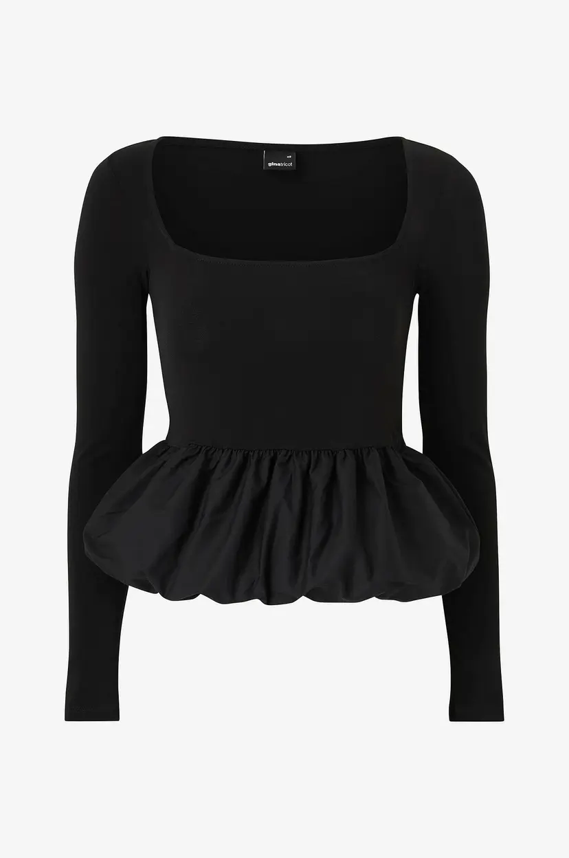 Gina Tricot Topp Peplum Top - Svart