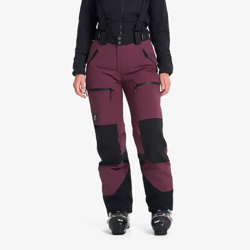 RevolutionRace Accxel 2L Ski Pants Dame Mauve Wine/Black