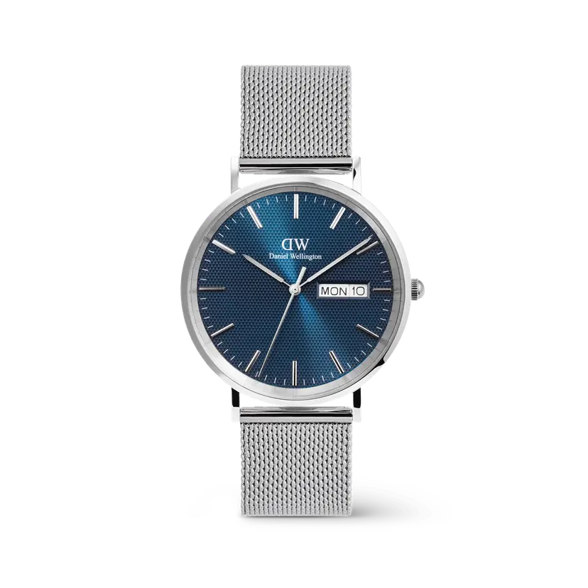 Daniel Wellington Silver 40mm Watch Classic Day Display Sterling Arctic | DW