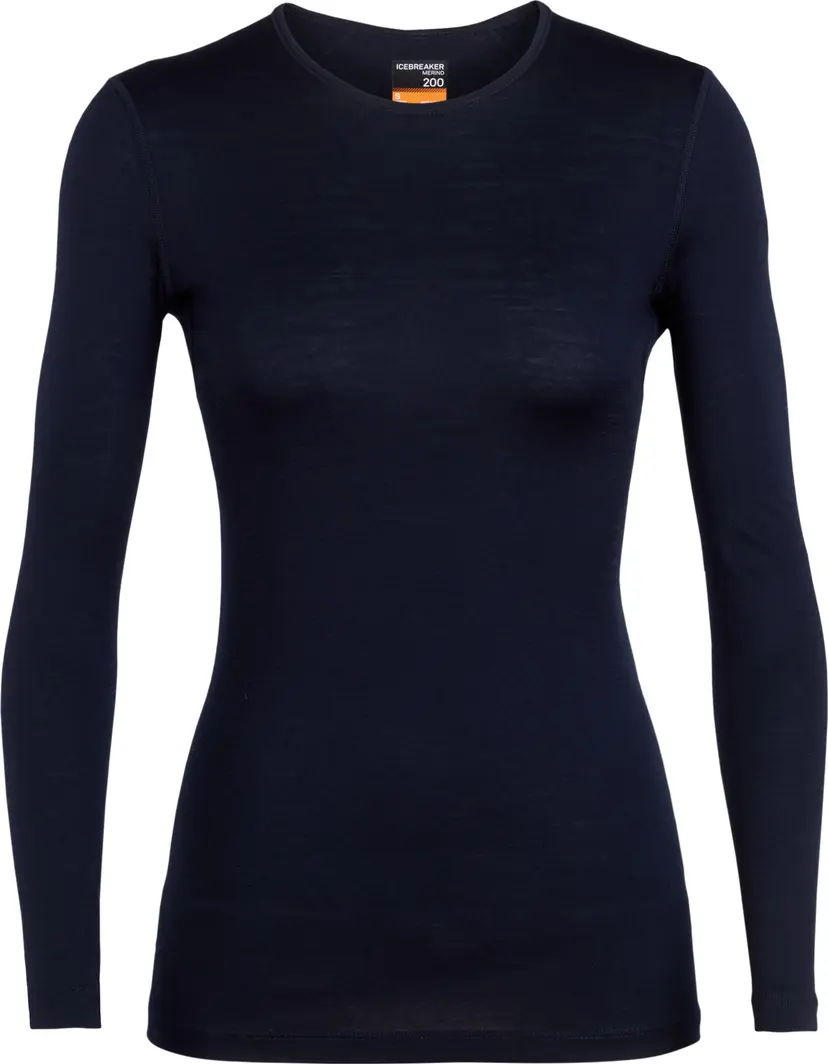 Icebreaker Icebreaker Women's 200 Oasis Long Sleeve Crewe Midnight Navy