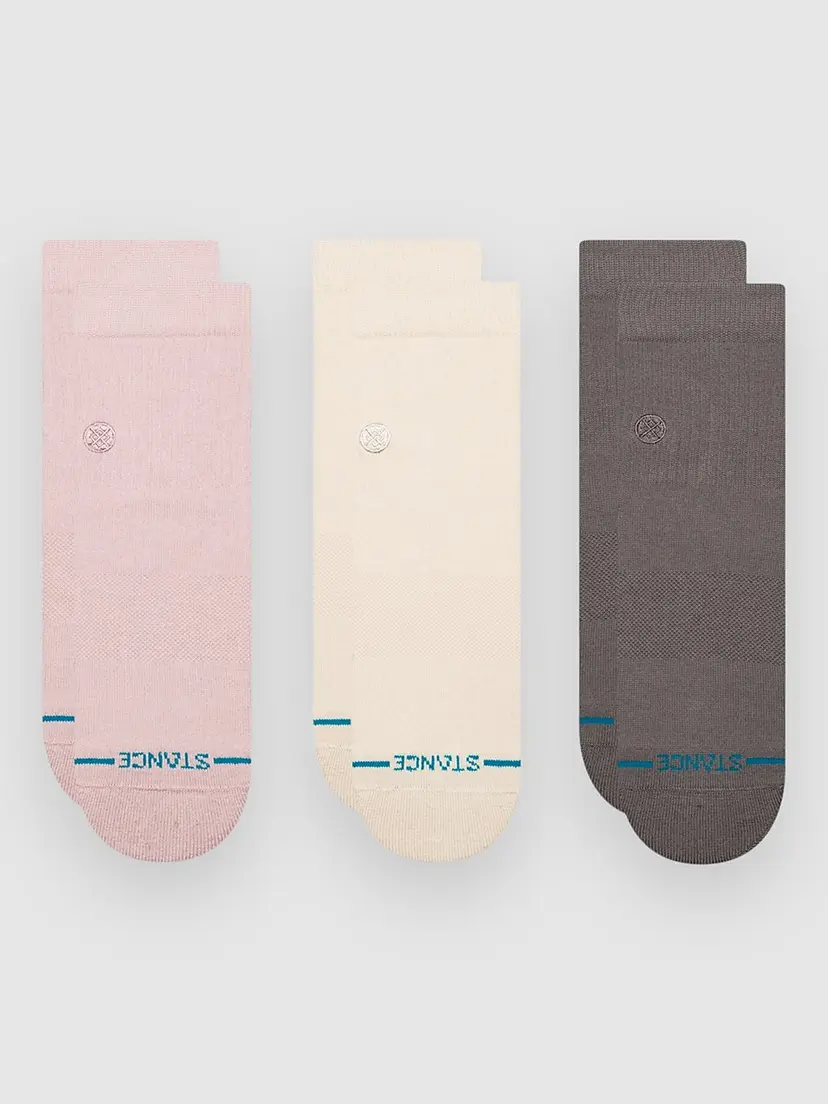 Stance Stance Icon Quarter 3 Pack Sokker mønster