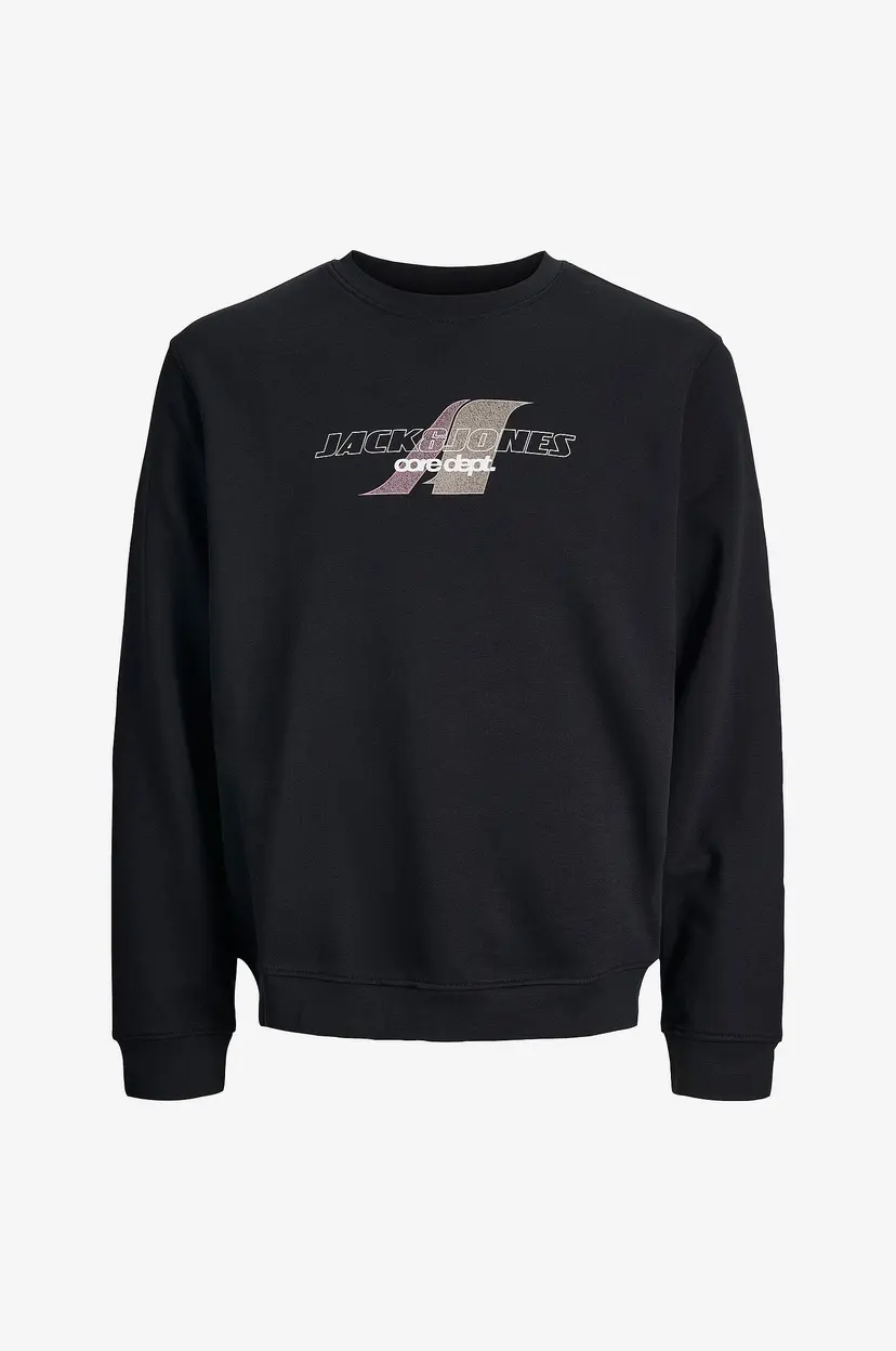 Jack & Jones Junior Collegegenser jcOtier Print Sweat Crew Neck SN JN - Svart