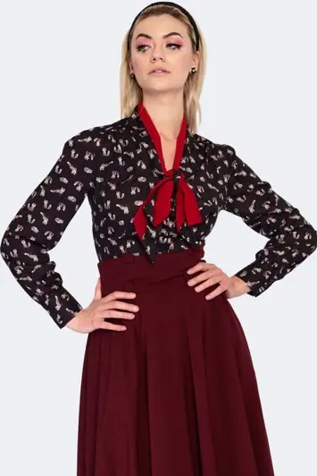 Lili Marleen Skjortebluse - Arya Fox Print - Sød skjorte med ræve