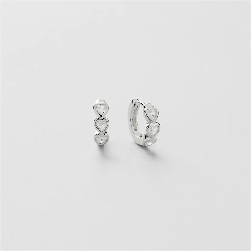 Bezel Hearts Hoops