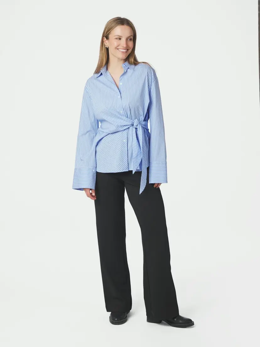 Neo Noir Helisa Stripe Shirt Light Blue - XS
