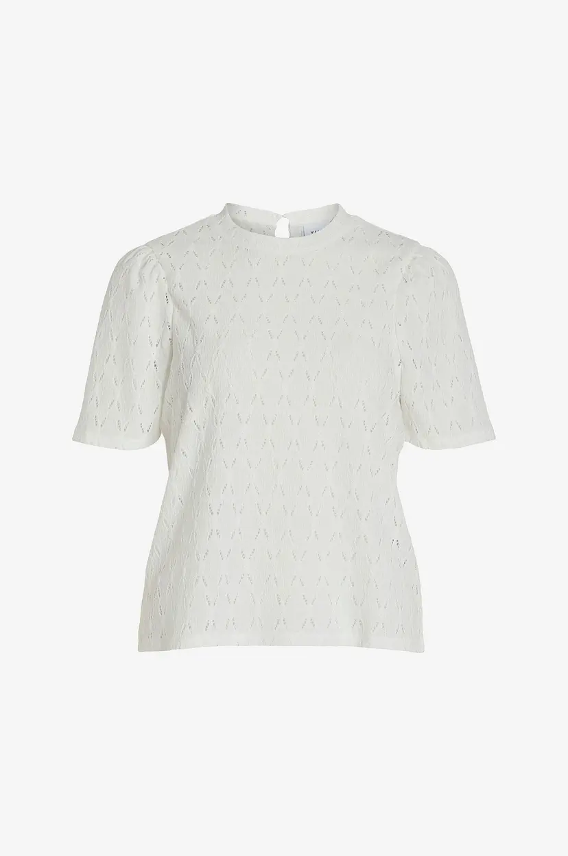 Vila Topp viKarla S/s High Neck Top - Hvit