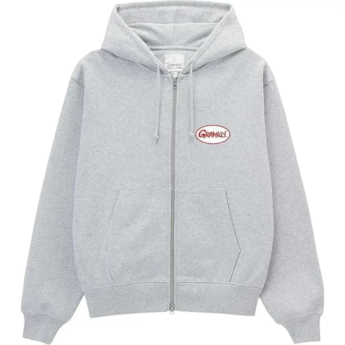 Gramicci Gramicci Oval Patch Zip Hooded Sweatshirt Heather Grey