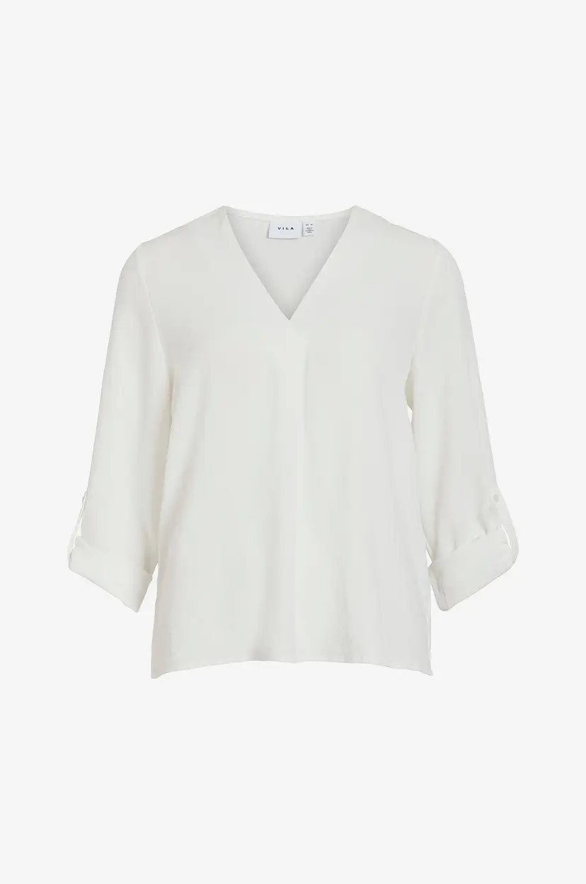 Vila Bluse viJosa 3/4 V-neck Top - Hvit